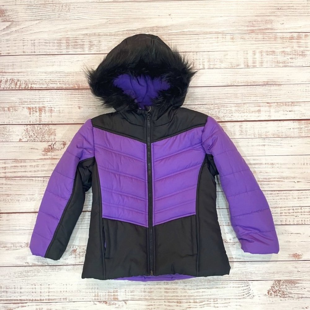 Girls Oh-So-Cozy Chevron Puffer Winter Coat